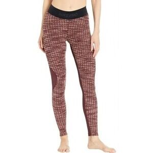NIKE Burgundy Nike Pro Hyperwarm Leggings Velour Brushed Training Yoga XS
